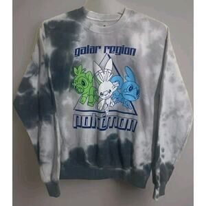 Pokemon Galar Starters Tie Dye Crewneck Sweater Game Freak X-Small NWT A109